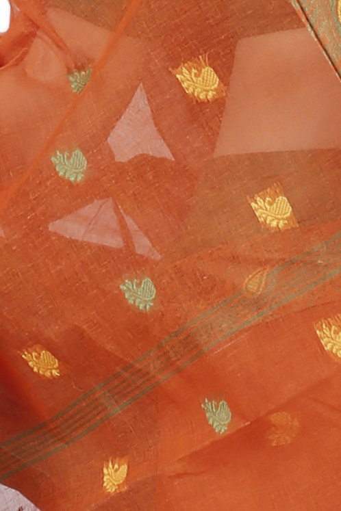 Orange Pure Cotton Srimati Tant Saree (1088)